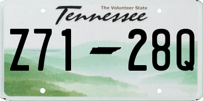 TN license plate Z7128Q