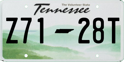 TN license plate Z7128T