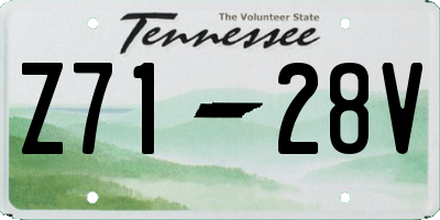 TN license plate Z7128V
