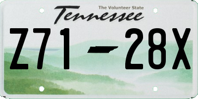 TN license plate Z7128X