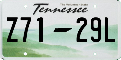 TN license plate Z7129L