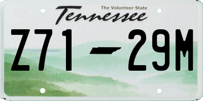 TN license plate Z7129M