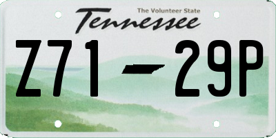 TN license plate Z7129P