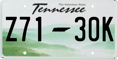 TN license plate Z7130K