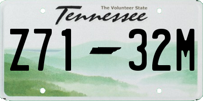 TN license plate Z7132M