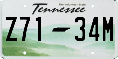 TN license plate Z7134M