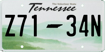 TN license plate Z7134N