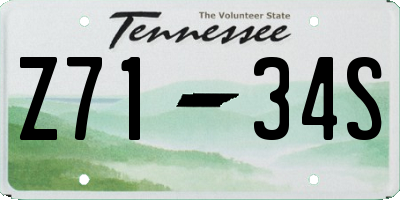 TN license plate Z7134S