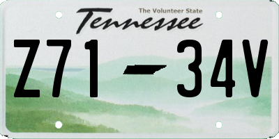 TN license plate Z7134V