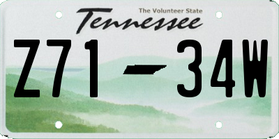 TN license plate Z7134W