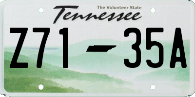 TN license plate Z7135A