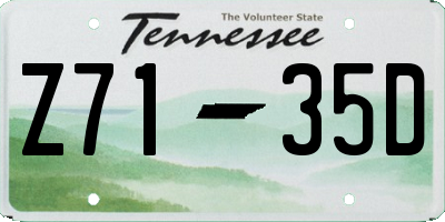 TN license plate Z7135D