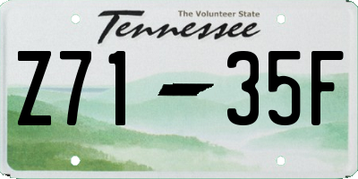 TN license plate Z7135F