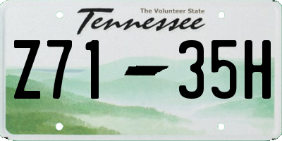 TN license plate Z7135H