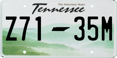 TN license plate Z7135M