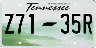 TN license plate Z7135R