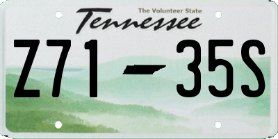 TN license plate Z7135S