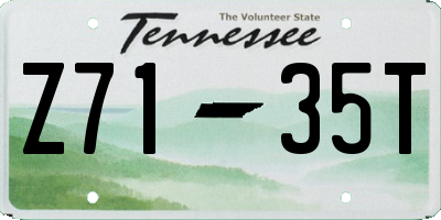 TN license plate Z7135T