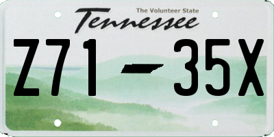 TN license plate Z7135X