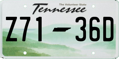 TN license plate Z7136D