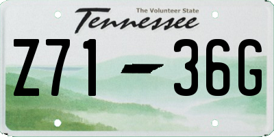 TN license plate Z7136G