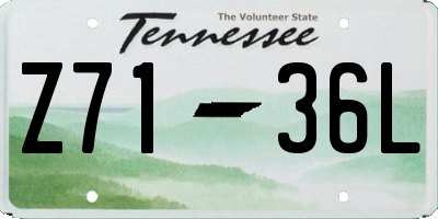 TN license plate Z7136L