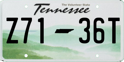 TN license plate Z7136T
