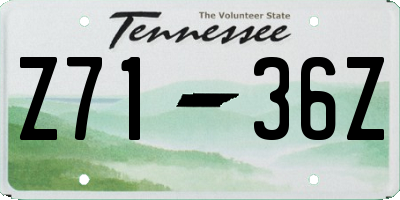 TN license plate Z7136Z