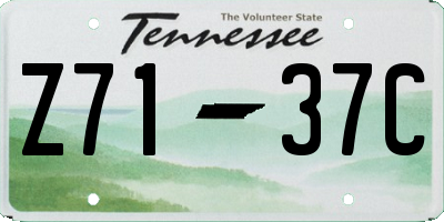 TN license plate Z7137C