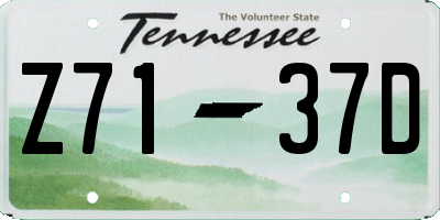 TN license plate Z7137D