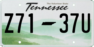 TN license plate Z7137U