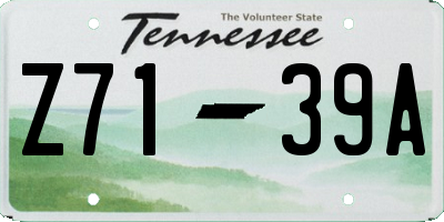 TN license plate Z7139A