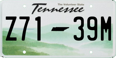 TN license plate Z7139M