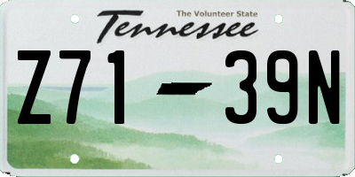 TN license plate Z7139N