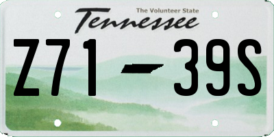 TN license plate Z7139S