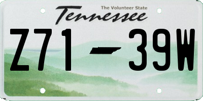 TN license plate Z7139W