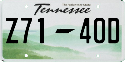 TN license plate Z7140D