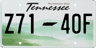 TN license plate Z7140F