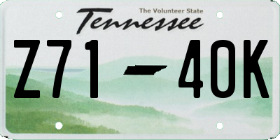 TN license plate Z7140K