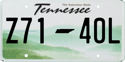 TN license plate Z7140L