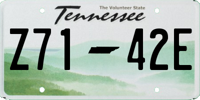 TN license plate Z7142E