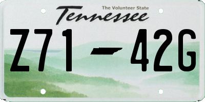 TN license plate Z7142G