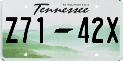 TN license plate Z7142X