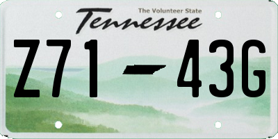 TN license plate Z7143G