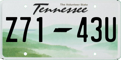 TN license plate Z7143U