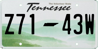 TN license plate Z7143W