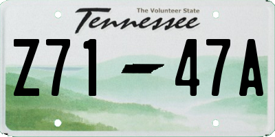 TN license plate Z7147A