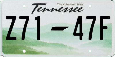 TN license plate Z7147F