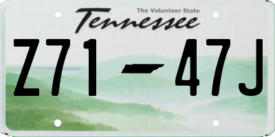 TN license plate Z7147J