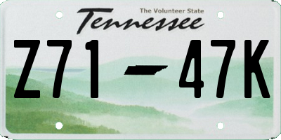 TN license plate Z7147K